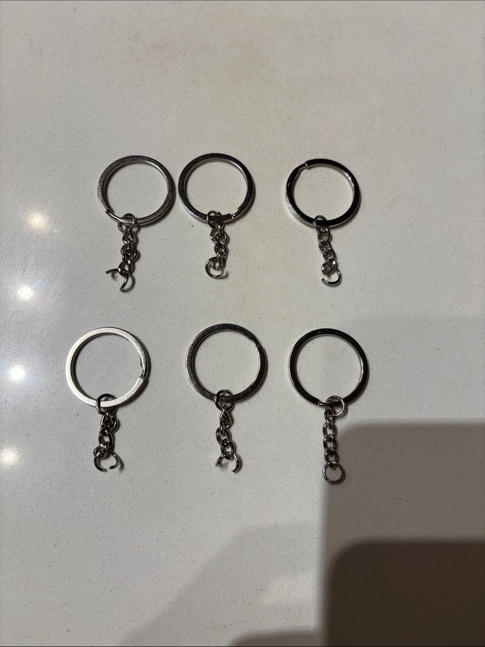 Hand Crafted Silver Key Ring Findings - Pack of 6